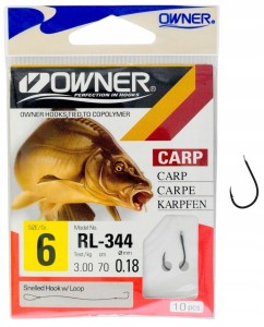 r.6 Haczyki z przyponem wiązane OWNER CHINU RL-344 CARP KARP LESZCZ