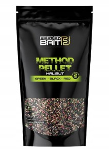 Halibut Green Black Red 2mm Method Pellet Feeder Bait 800g Do metody