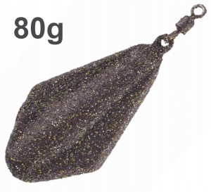 80g CIĘŻAREK KARPIOWY TRAPEZOWY SKRZYDŁO BRĄZOWY Z KRĘTLIKIEM CP-0006