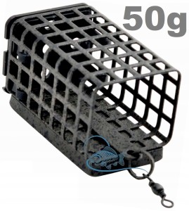 50g KOSZYK ZANĘTOWY PROSTOKĄTNY Z DNEM POWŁOKA CAMO KPB 25x30x44mm