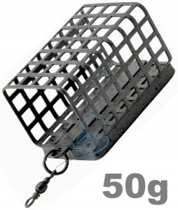 50g KOSZYK ZANĘTOWY PROSTOKĄTNY Z KRĘTLIKIEM POWŁOKA CAMO KPA 25x30x37mm